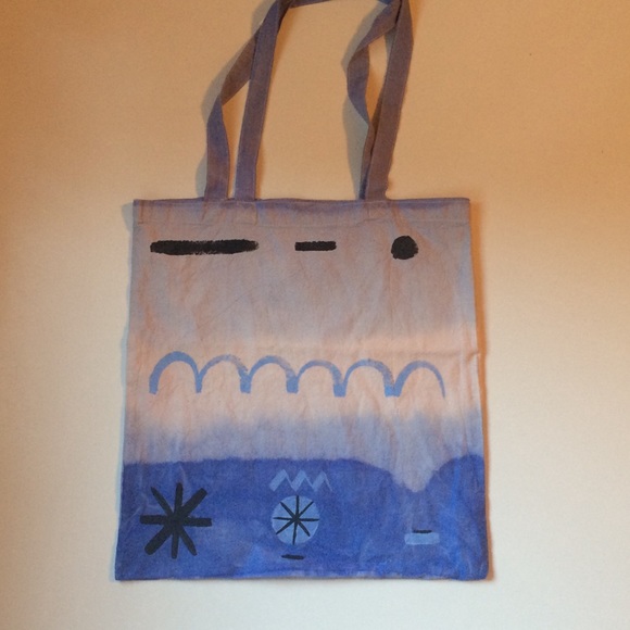 DIP-DYED HANDPAINTED UNIQUE COTTON TOTE - Picture 2 of 3